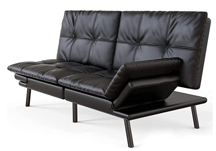 Mydepot Comfortable Armless Sofa Bed, SF-267PU-BK