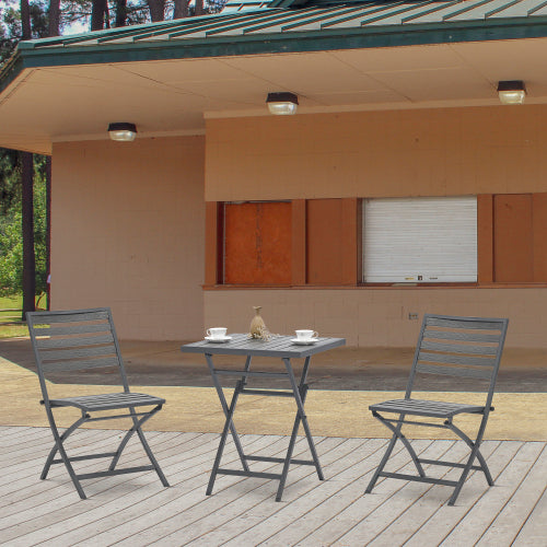 Modern outdoor plastic wood folding table and chair,Garden Furniture 3PCS (2 Chairs+1 table)