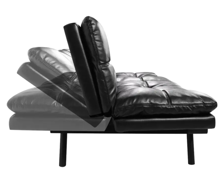 Mydepot Comfortable Armless Sofa Bed, SF-267PU-BK